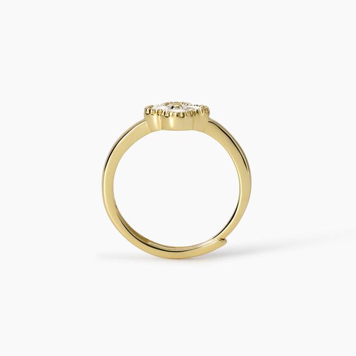 Bague en argent plaqué or avec fleur de jasmin