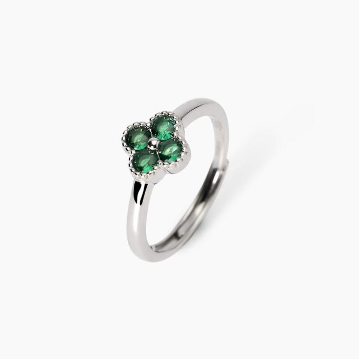 Anello con fiore verde Jasmine