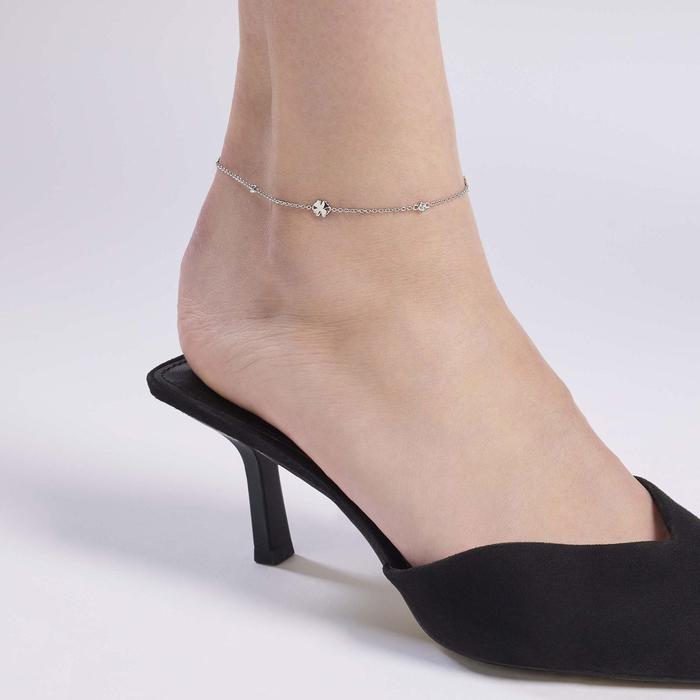 Cavigliera regolabile da donna con quadrifogli Long Beach