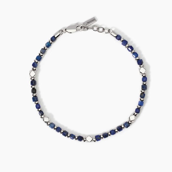 Bracelet homme en argent et sodalite bleu de Californie