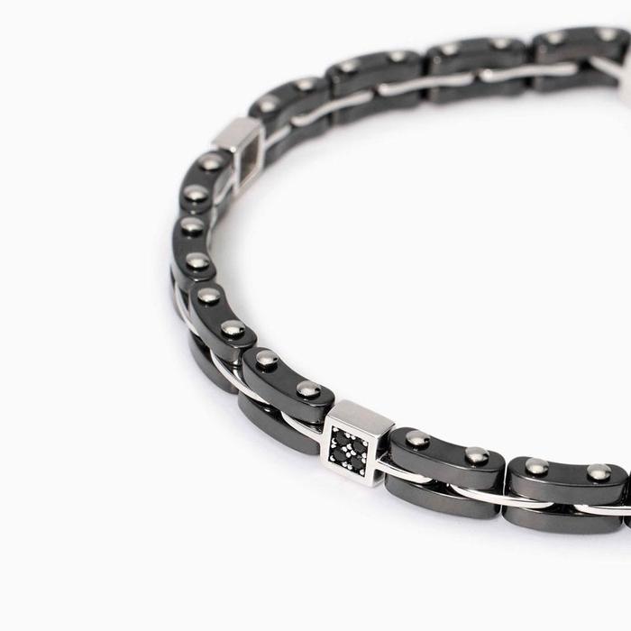 Bracciale con maglie in argento e ceramica Outside