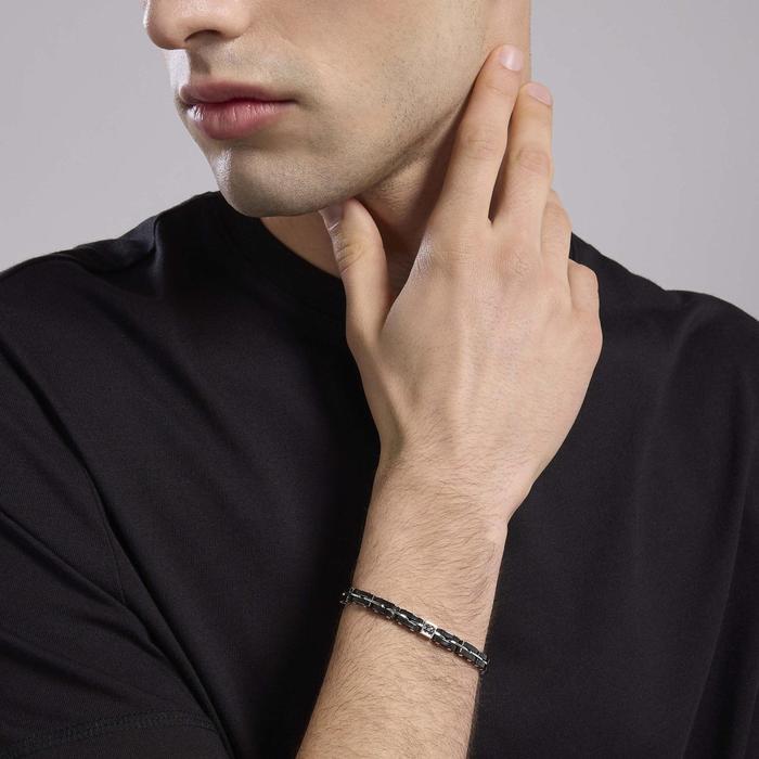 Bracciale con maglie in argento e ceramica Outside