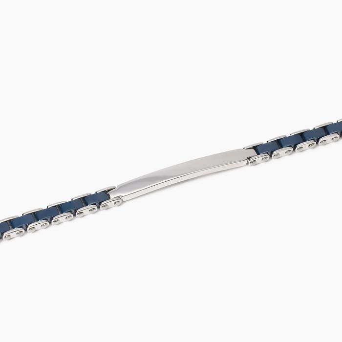 Men's bracelet with blue ceramic inserts Outside