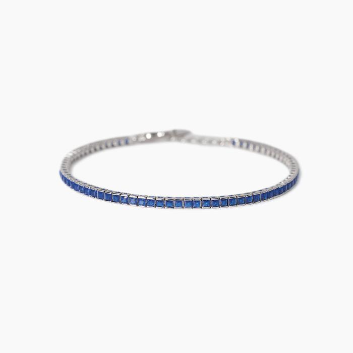 Bracelet de tennis pour homme avec saphirs synthétiques | Club de tennis de bijoux Mabina