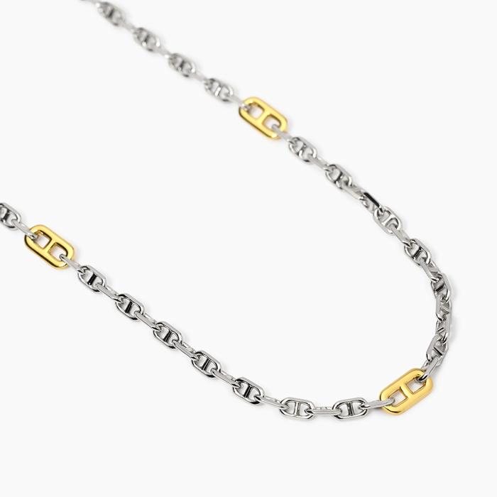 Men's necklace with gold plated elements Skipper