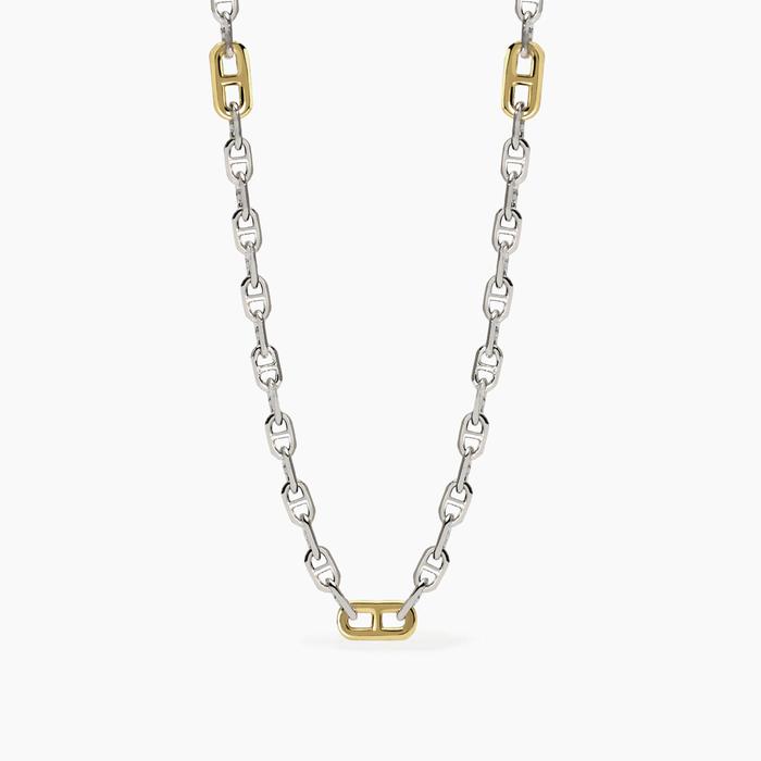 Men's necklace with gold plated elements Skipper