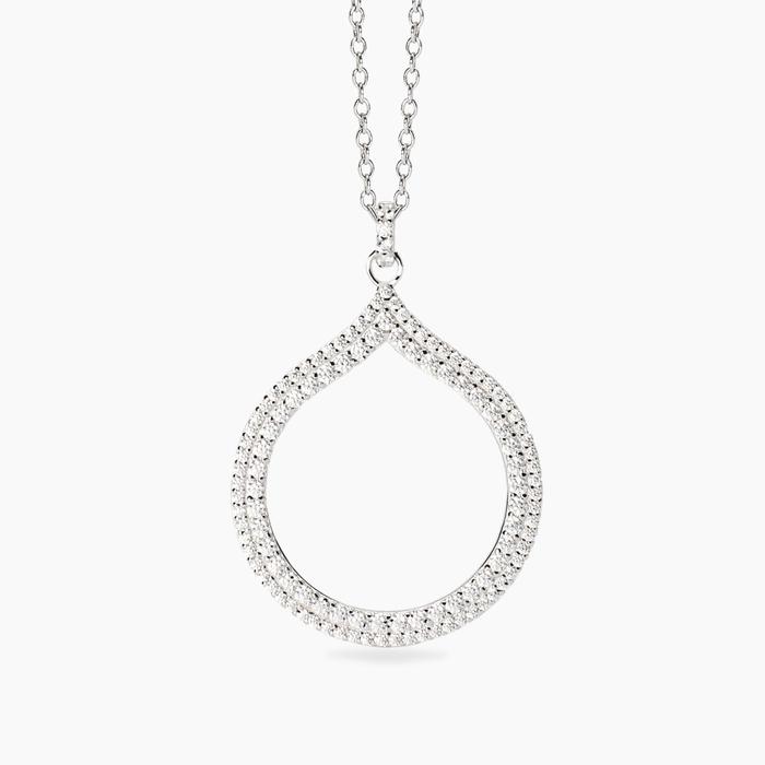 Collier ras du cou Pénélope en argent avec pendentif goutte en zircone