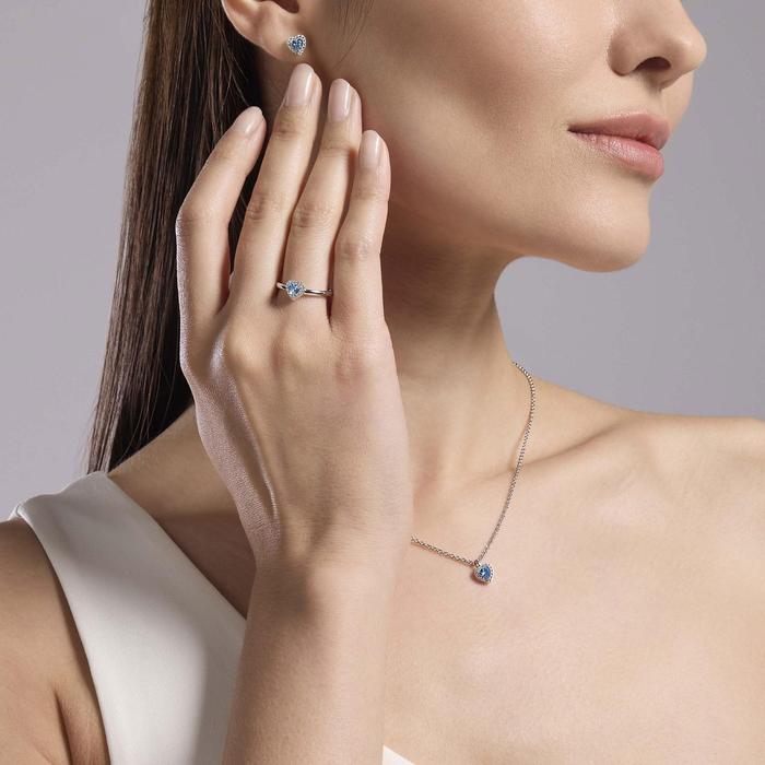 Love Affair Heart Cut Synthetic Aquamarine Choker
