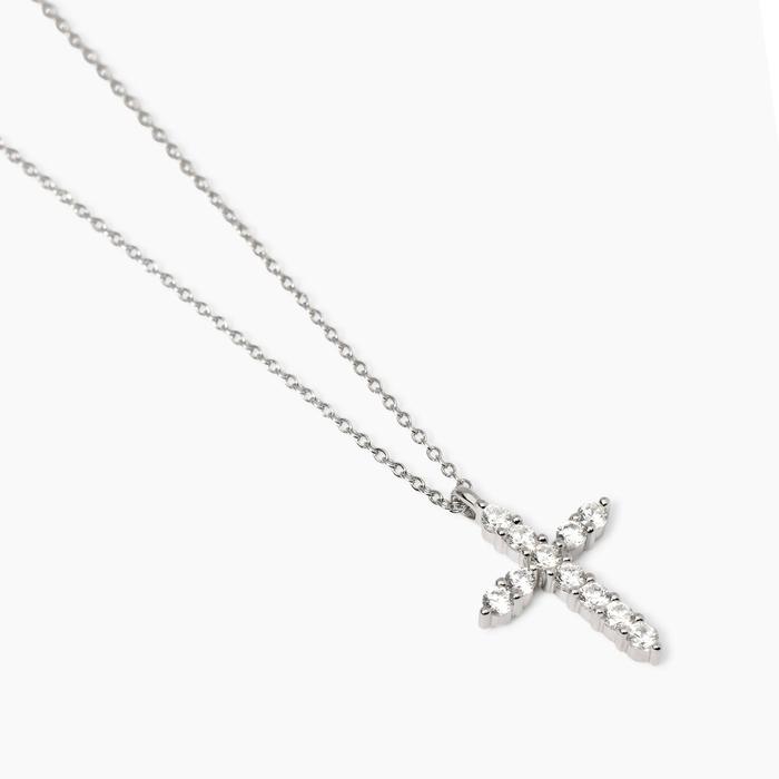 Choker with cross pendant in zirconia Divina