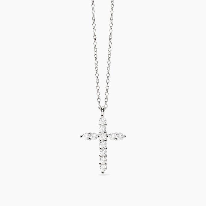 Choker with cross pendant in zirconia Divina