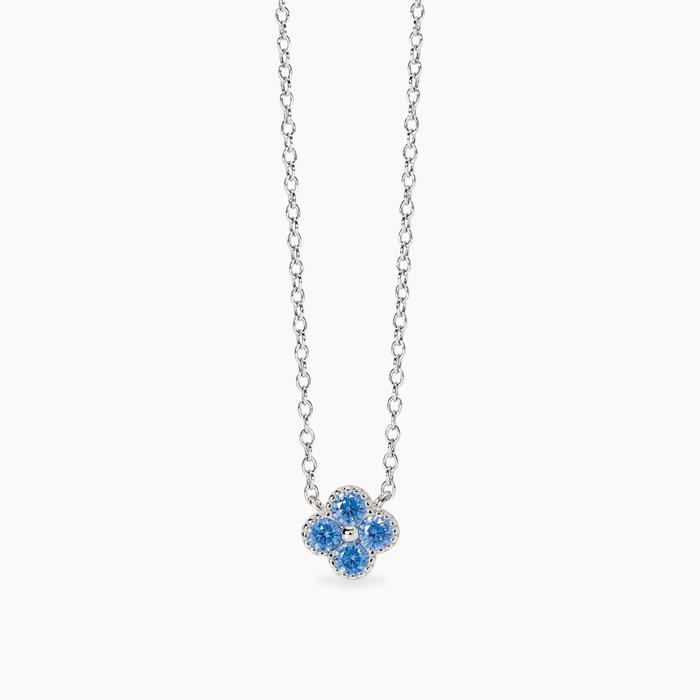 Collier ras du cou avec pendentif fleur de jasmin bleu