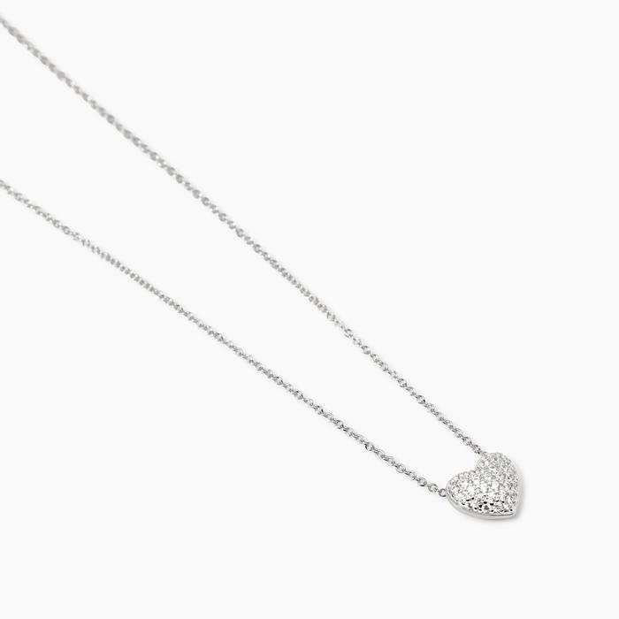 Collier ras du cou en argent avec zircone et fleur
