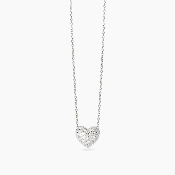 Collier ras du cou en argent avec zircone et fleur
