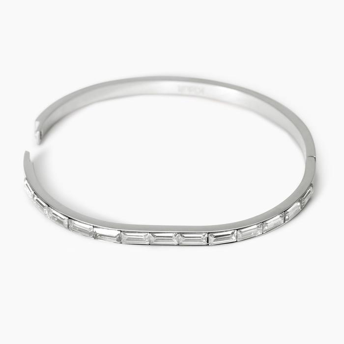 Bracciale rigido in acciaio e zirconi