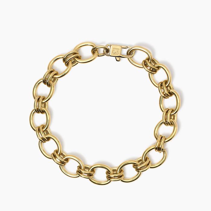 Bracciale in acciaio con catena larga