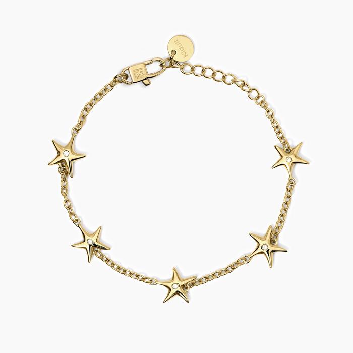 Bracciale dorato con ciondoli stella marina