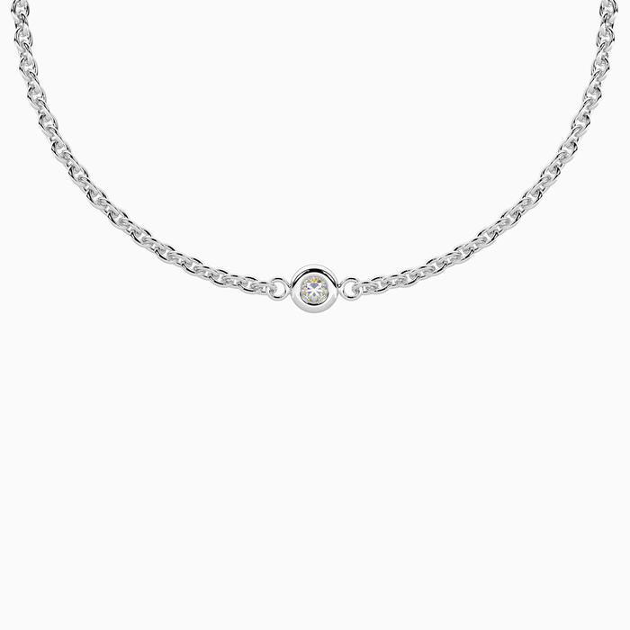 Bracciale con diamante lab-grown e chiusura non-reversibile