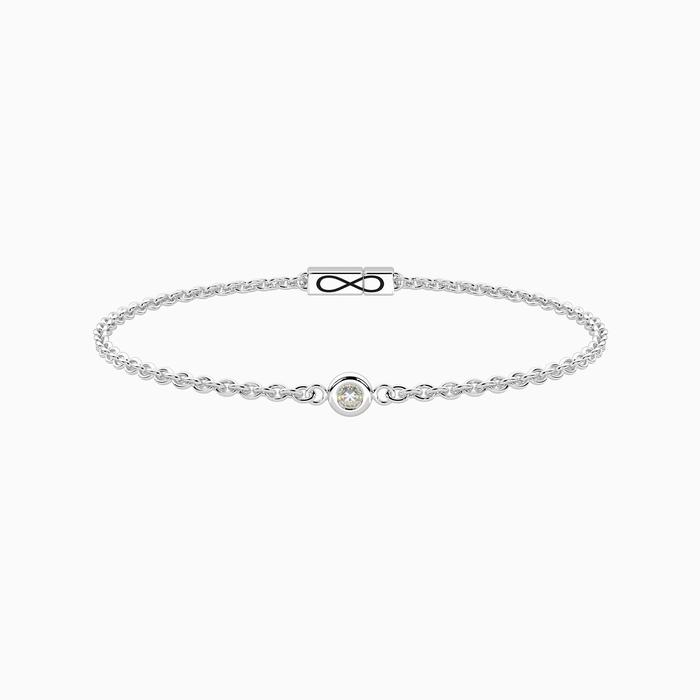Bracciale con diamante lab-grown e chiusura non-reversibile