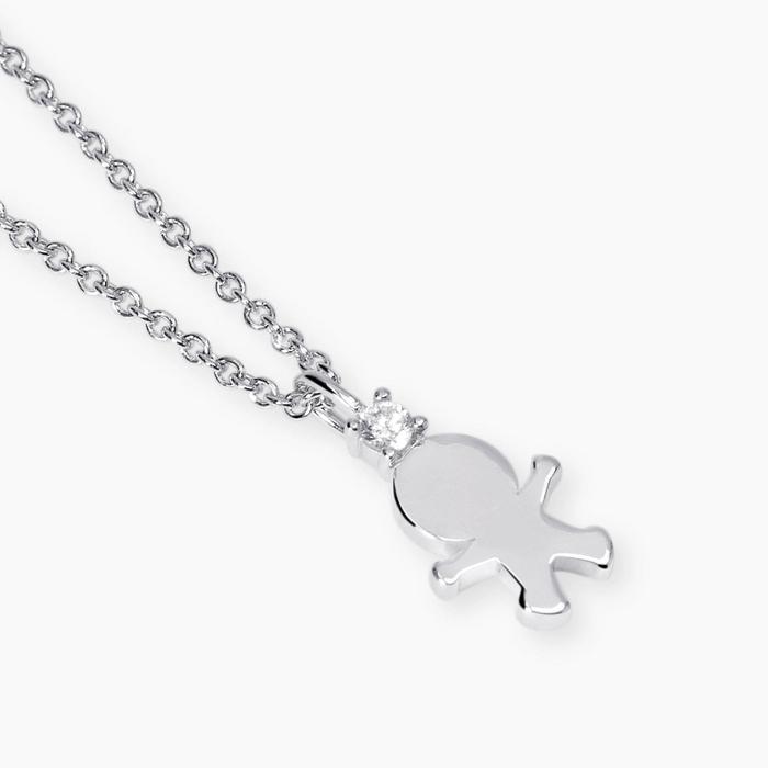 Girocollo con ciondolo bimbo e diamante lab-grown My Diamond