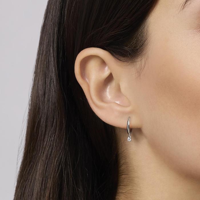 Orecchini a cerchio con pendente in diamante lab-grown My Diamond