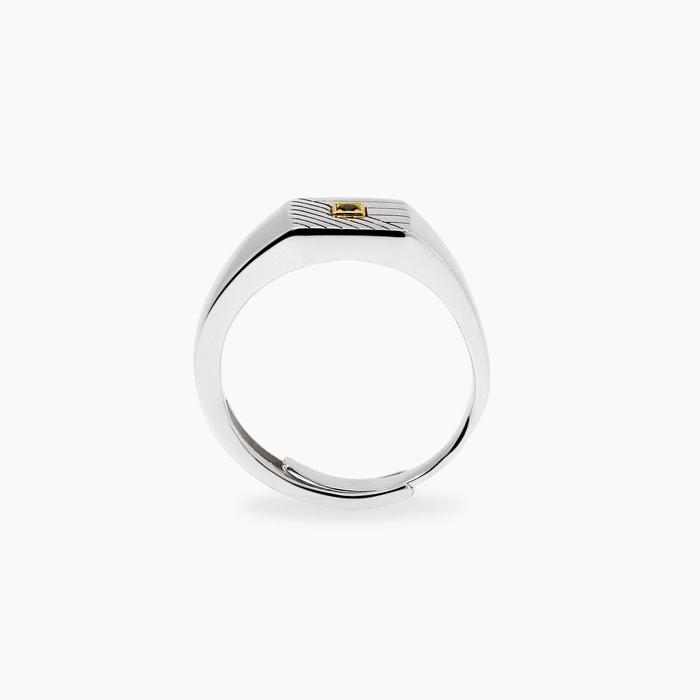 Anello chevalier da uomo Geometrico