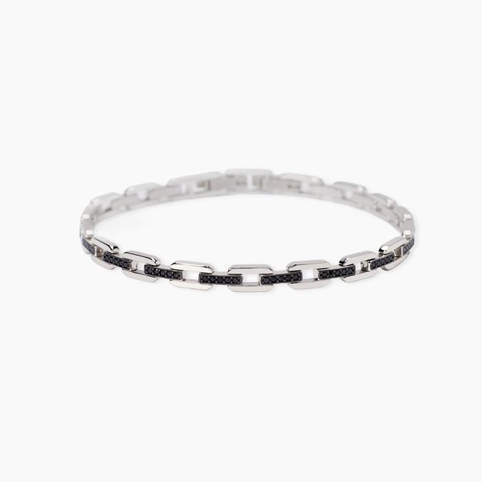 Bracciale uomo con elementi imperniati e zirconi My Way