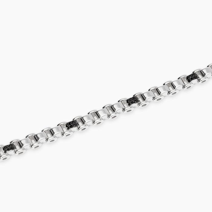Bracciale con elementi e zirconi neri Don't Stop