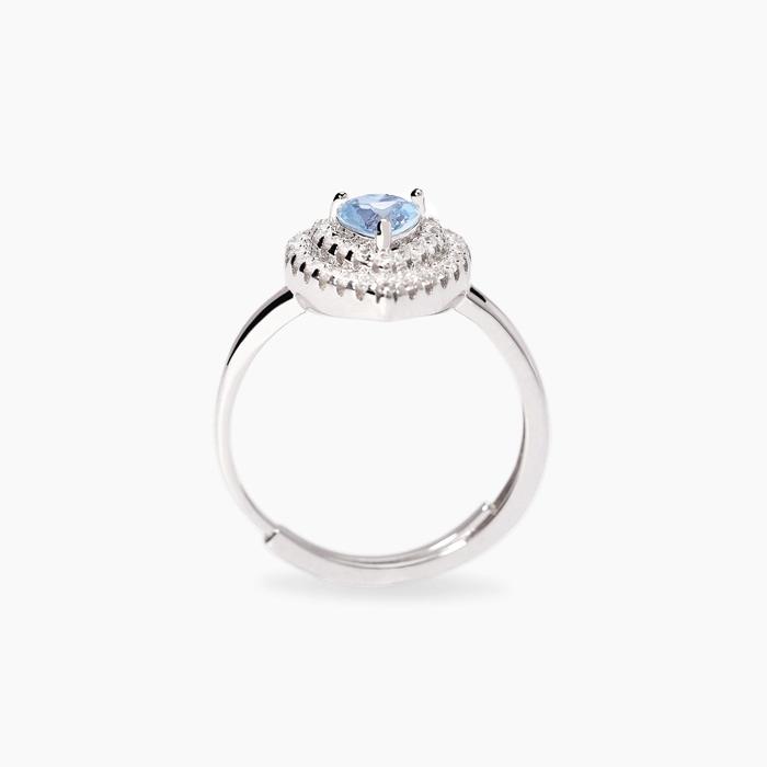 Anello con cuore in acquamarina sintetica LOVE AFFAIR