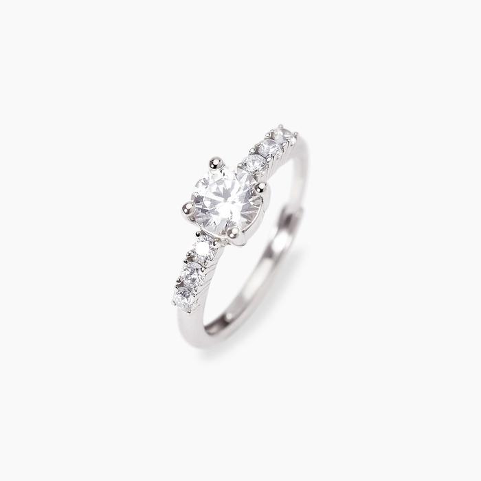 Anello regolabile in zirconi bianchi DIMMI DI SÌ