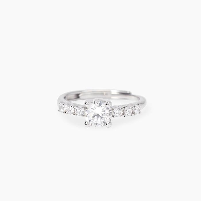 Anello regolabile in zirconi bianchi DIMMI DI SÌ