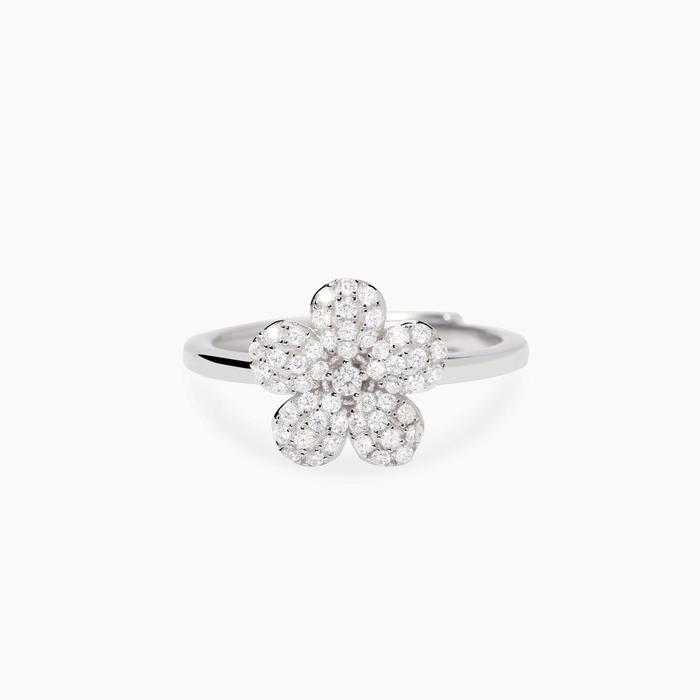 Anello con fiore in zirconi bianchi MALEDETTA PRIMAVERA