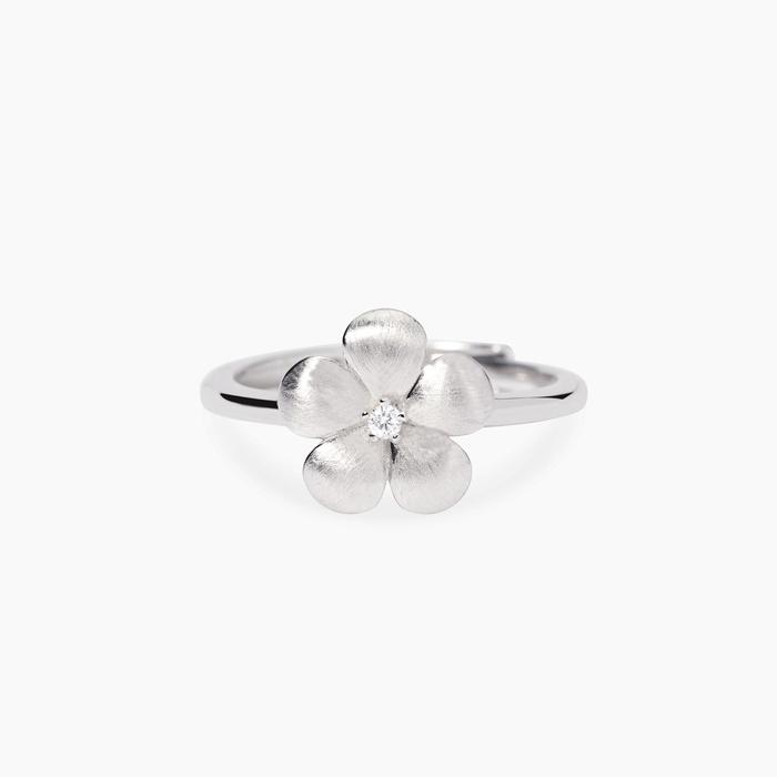 Anello con fiore in argento bulinato MALEDETTA PRIMAVERA