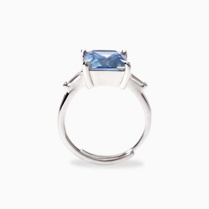 Anello con acquamarina sintetica BATTITO