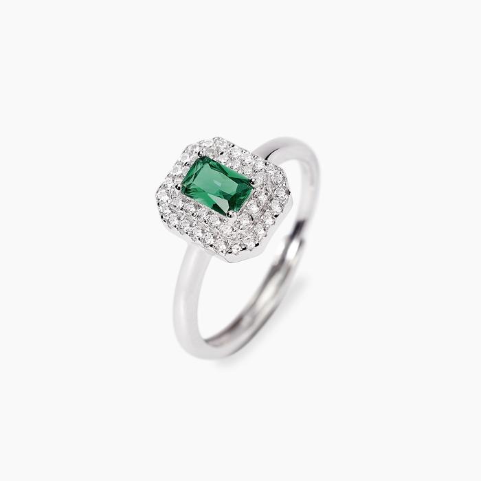 Anello con smeraldo sintetico VITTORIA