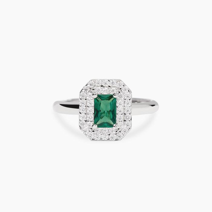 Anello con smeraldo sintetico VITTORIA