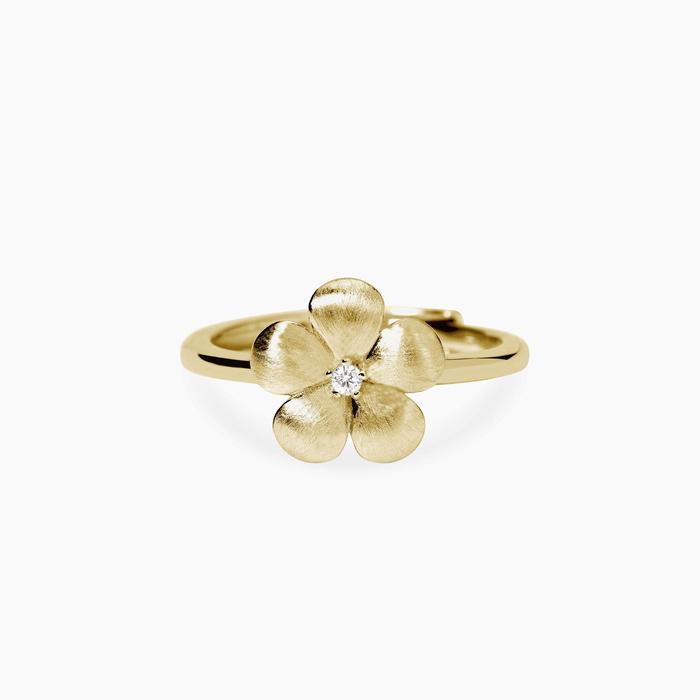 Anello con fiore in argento dorato MALEDETTA PRIMAVERA