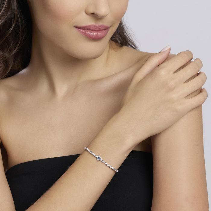 Bracciale tennis con acquamarina sintetica LOVE AFFAIR