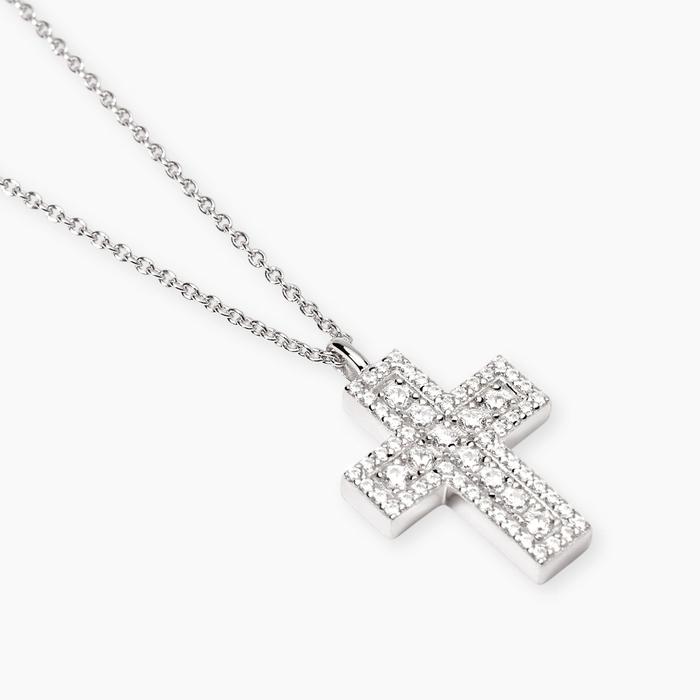 Girocollo con croce in zirconi SAVE THE QUEEN