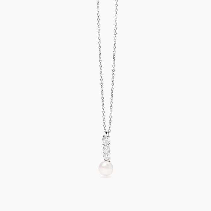 Girocollo con zirconi e perla coltivata JULIETTE