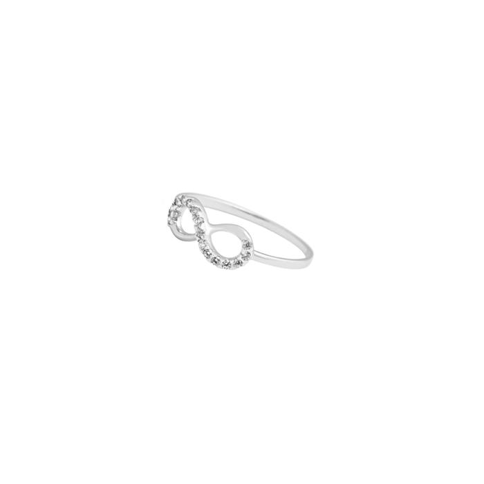 Bague Infini en Or Véritable et Zircons