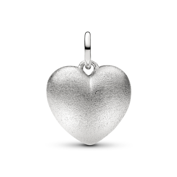 Charm Pendente Cuore Puffy effetto opaco