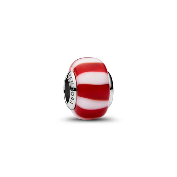 Charm Mini Vetro di Murano Caramella Rossa