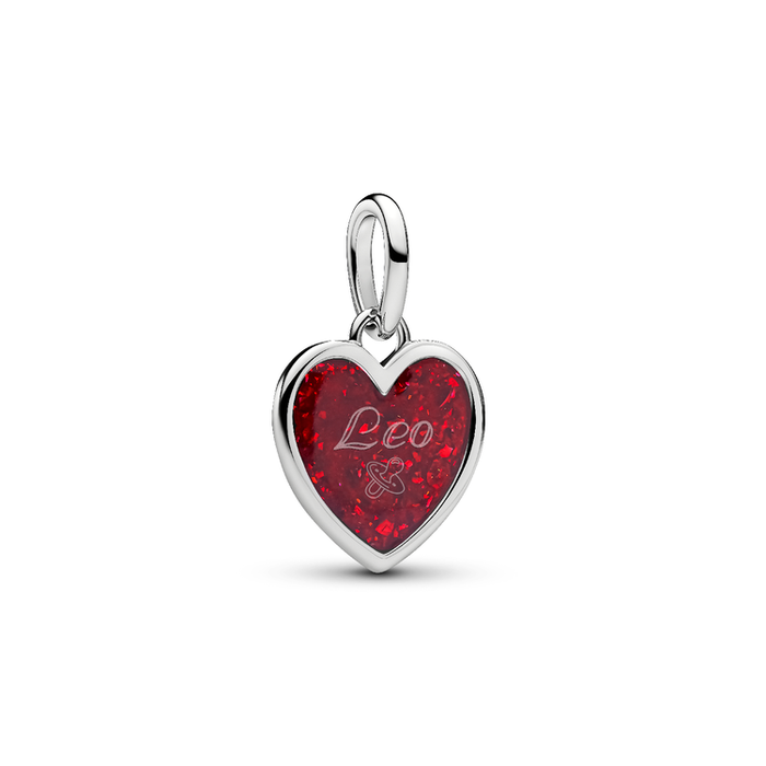 Charm Pendente Cuore Rosso da incidere