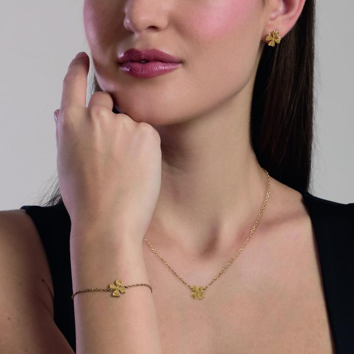 Bracciale dorato con quadrifoglio Style 57