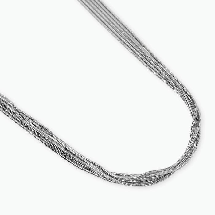 Girocollo in acciaio argentato con catene snake Style 59