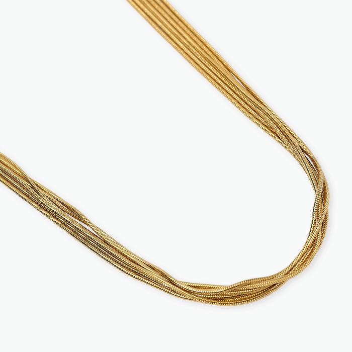 Girocollo in acciaio dorato con catene snake Style 59