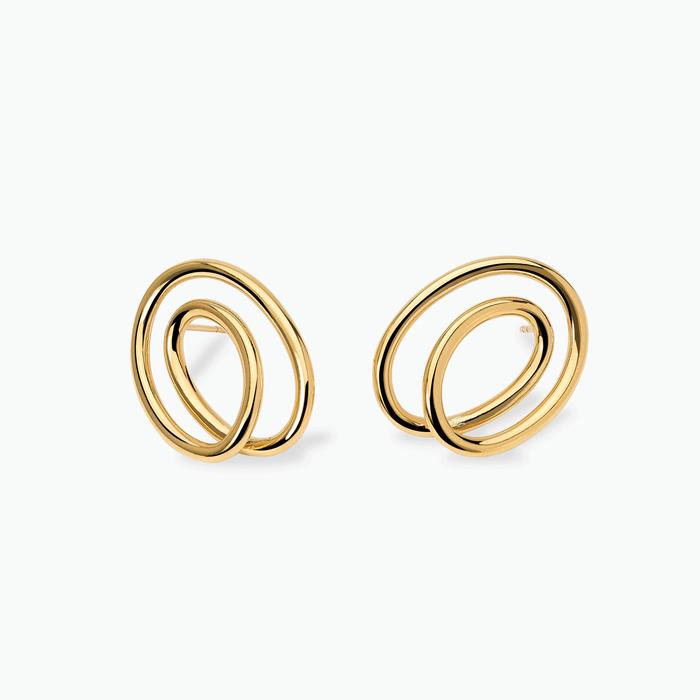 Orecchini a spirale in acciaio dorato Style 58