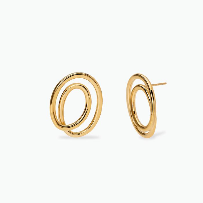 Orecchini a spirale in acciaio dorato Style 58