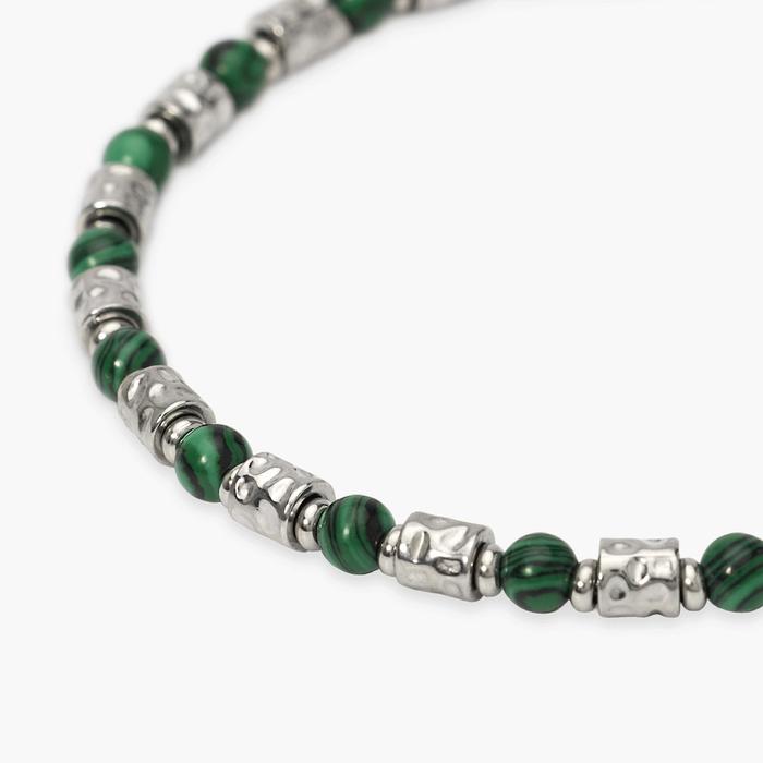 Bracciale uomo in acciaio e malachite sintetica Style  38
