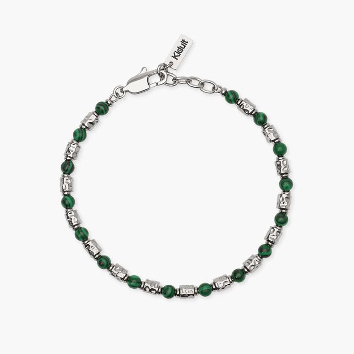 Bracciale uomo in acciaio e malachite sintetica Style  38